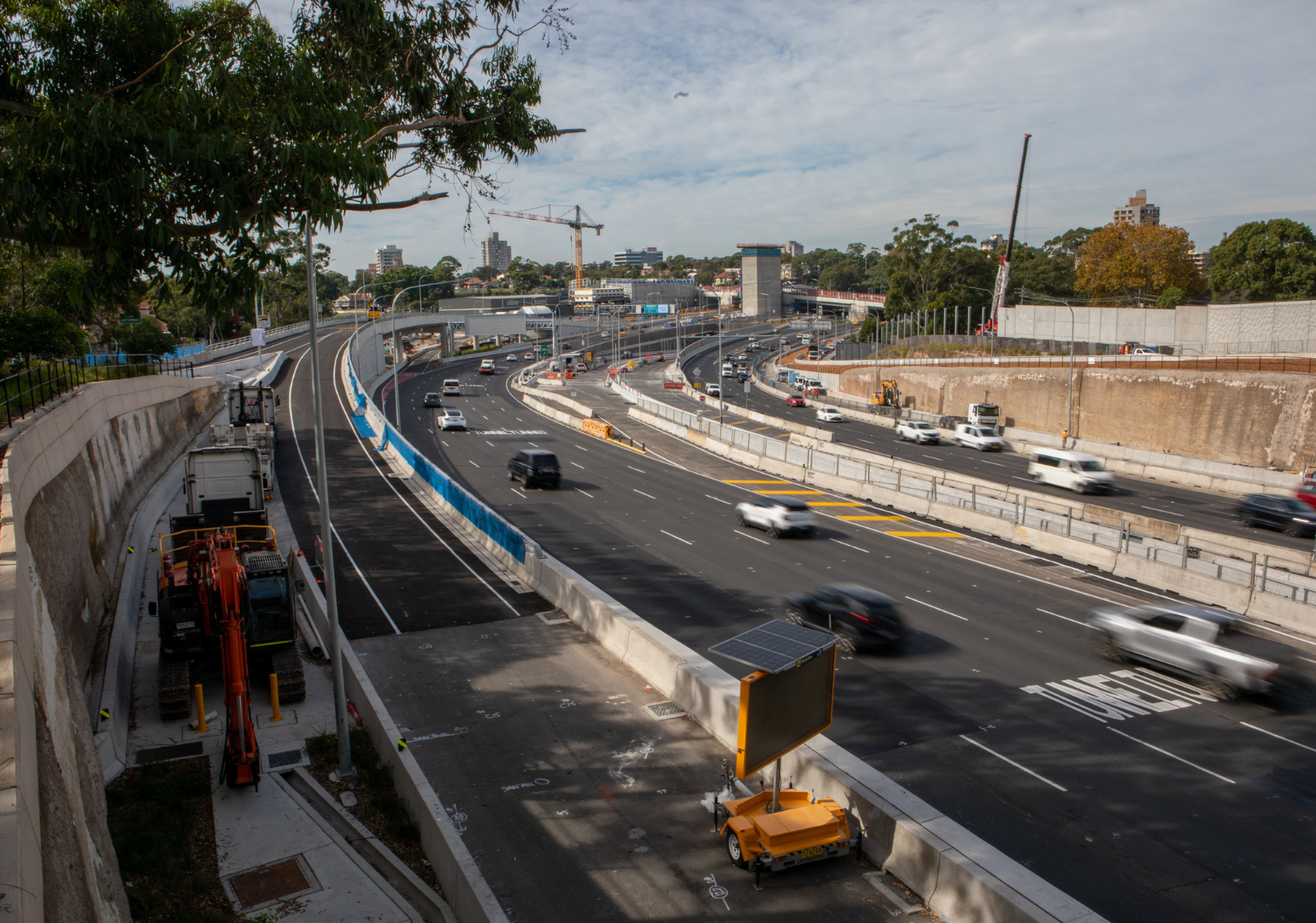 Brook St channelisation to Miller St on ramp. Image: CPB Contractors