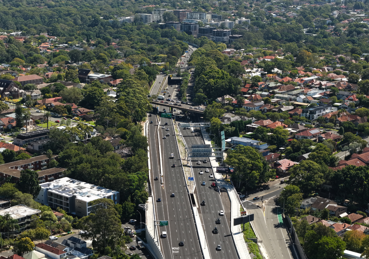 View north from Brook St. Image: CPB Contractors