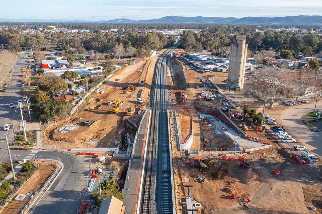 Station works on the Inland Rail project.