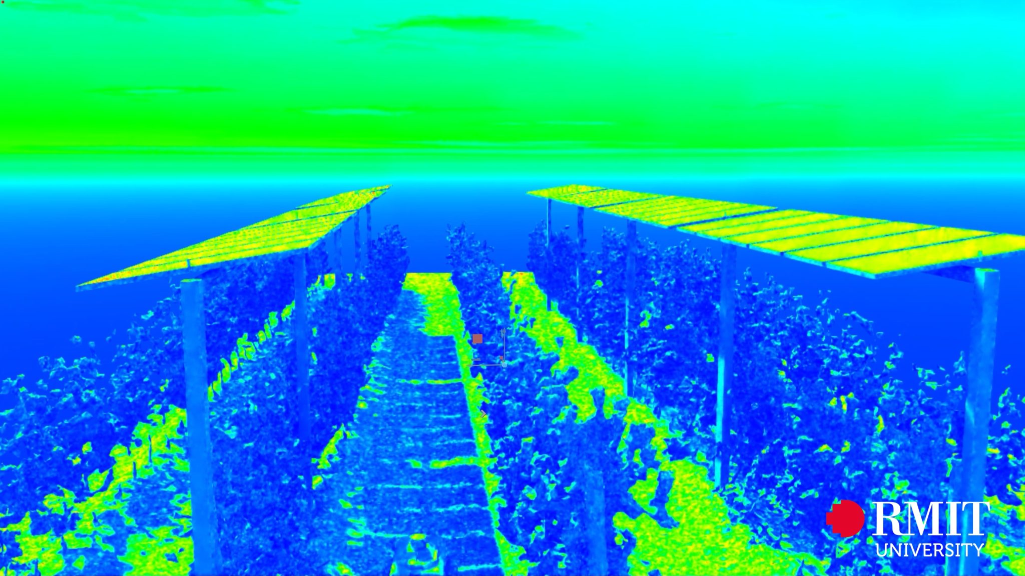 Sunlight simulation with NVIDIA ray tracing informs the balance of energy generation and crop light needs.