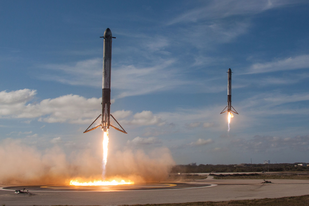 SpaceX side booster landings