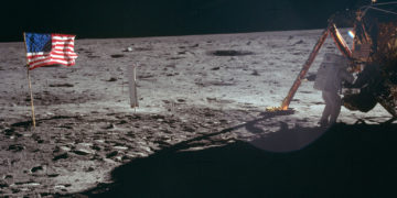 the first moon landing and moonwalk