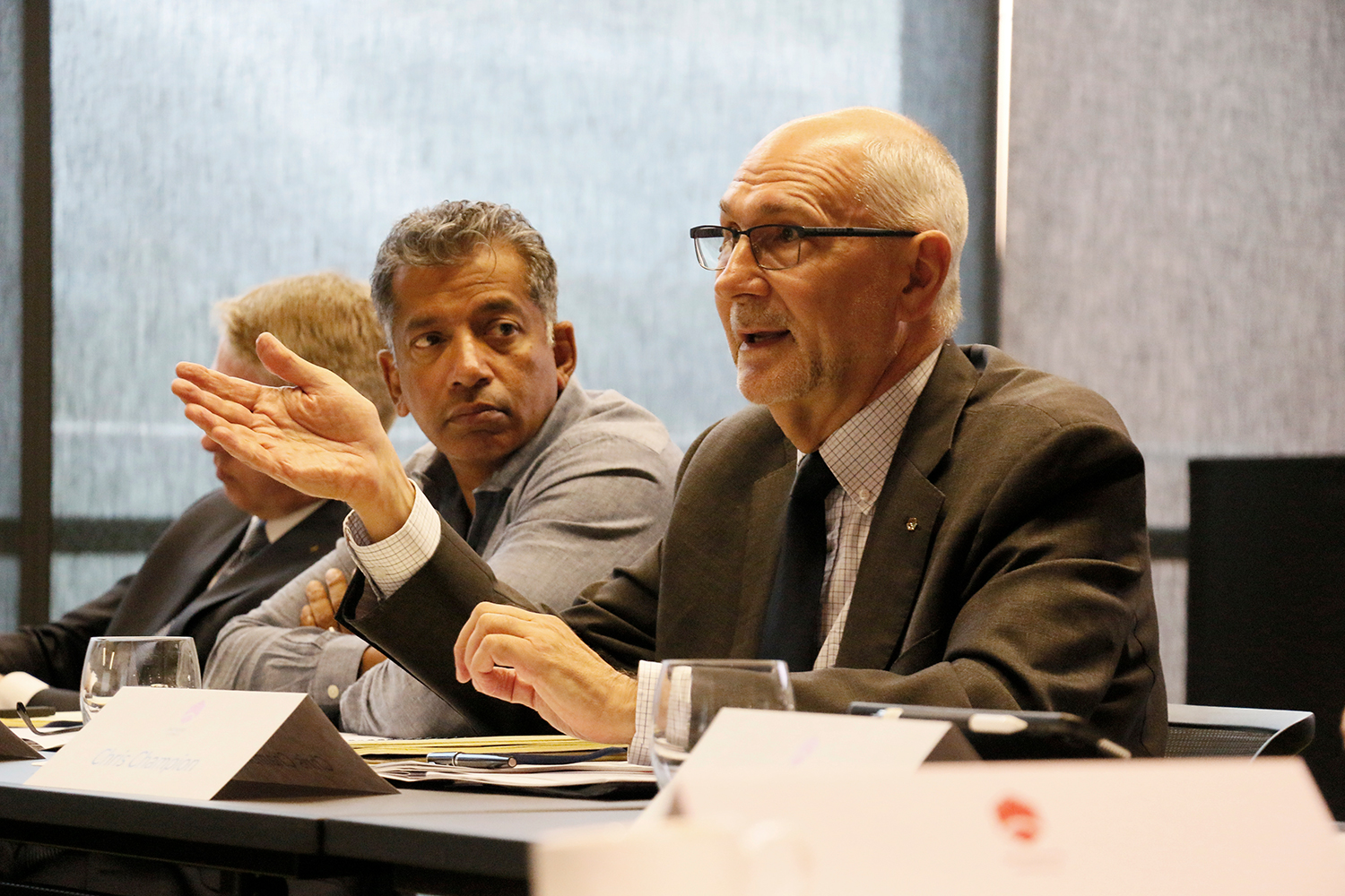 Raj Aseervatham, Board Director, Engineers Australia (left) and Chris Champion, National President and Board Chair, Engineers Australia.