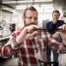 Professor Gordon Wallace (right) and additive fabrication technician Cameron Angus at the University of Wollongong’s TRICEP facility.