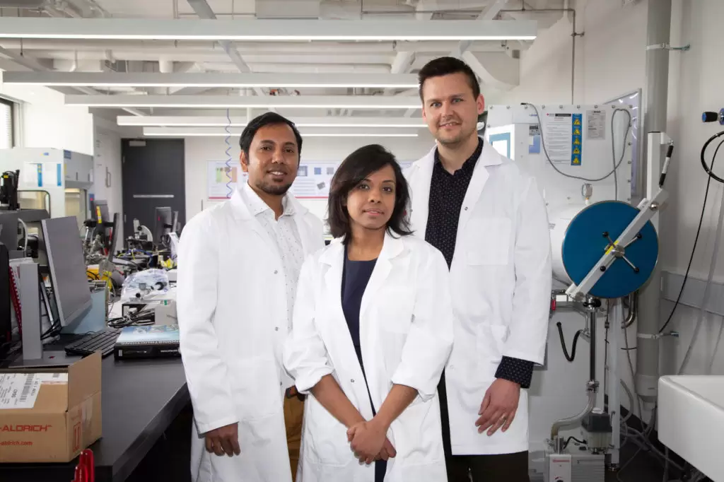 RMIT researchers Dr Robi Datta, Dr Nitu Syed and Dr Torben Daeneke. Image: RMIT