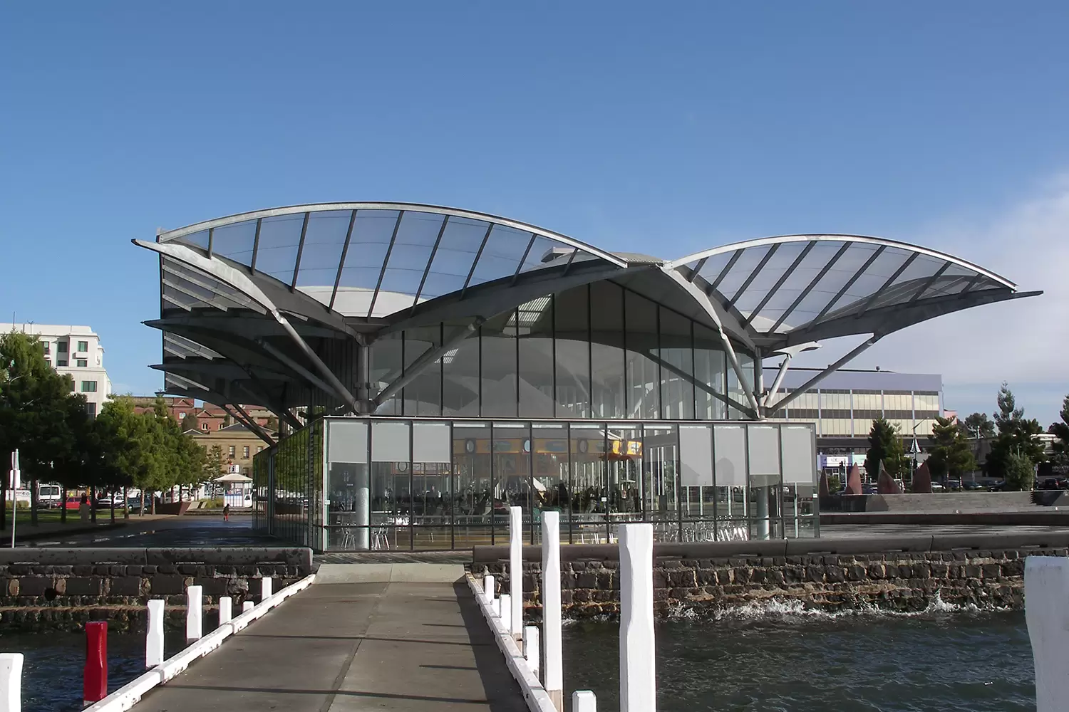 The Carousel building in Geelong used galvanized steel for protection in a sheltered marine bay environment.