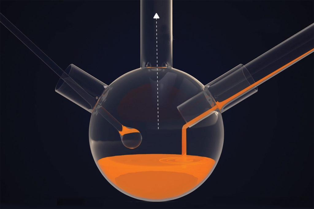 Activated in a glass reactor, the quantum dots allow electrons to travel between cell layers with new levels of efficiency.