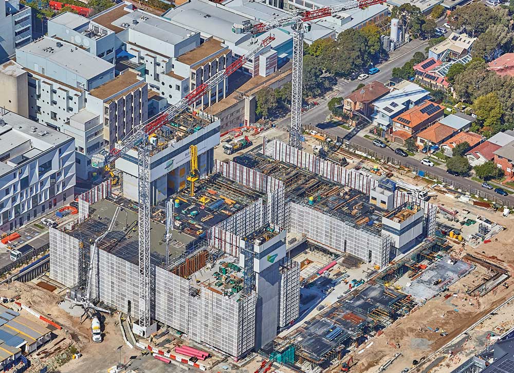 An aerial view of the Lendlease project in Randwick, which uses Jabin’s services.