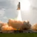 The Space Shuttle Endeavour lifting off from Kennedy Space Center.