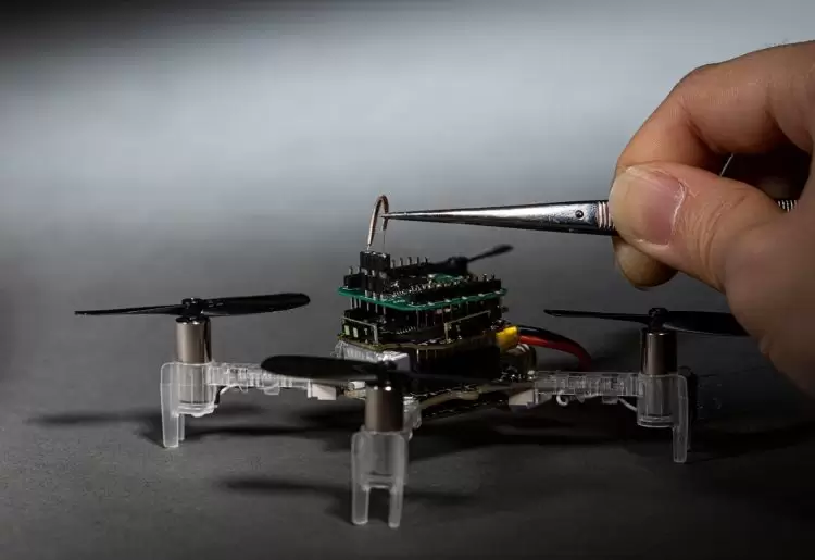Smellicopter drone gets its antenna attached