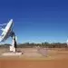 Two Viasat satellite dishes form the first ground station owned by Aboriginal people.