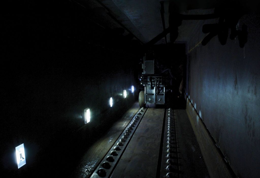 A Sydney Harbour Bridge robot operating in a confined space.