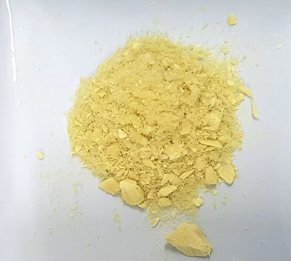 The process to make the new magnesium hydroxide-based material, pictured before embedding onto nanofibres, is simple to scale for potential mass production. (Image: RMIT University)