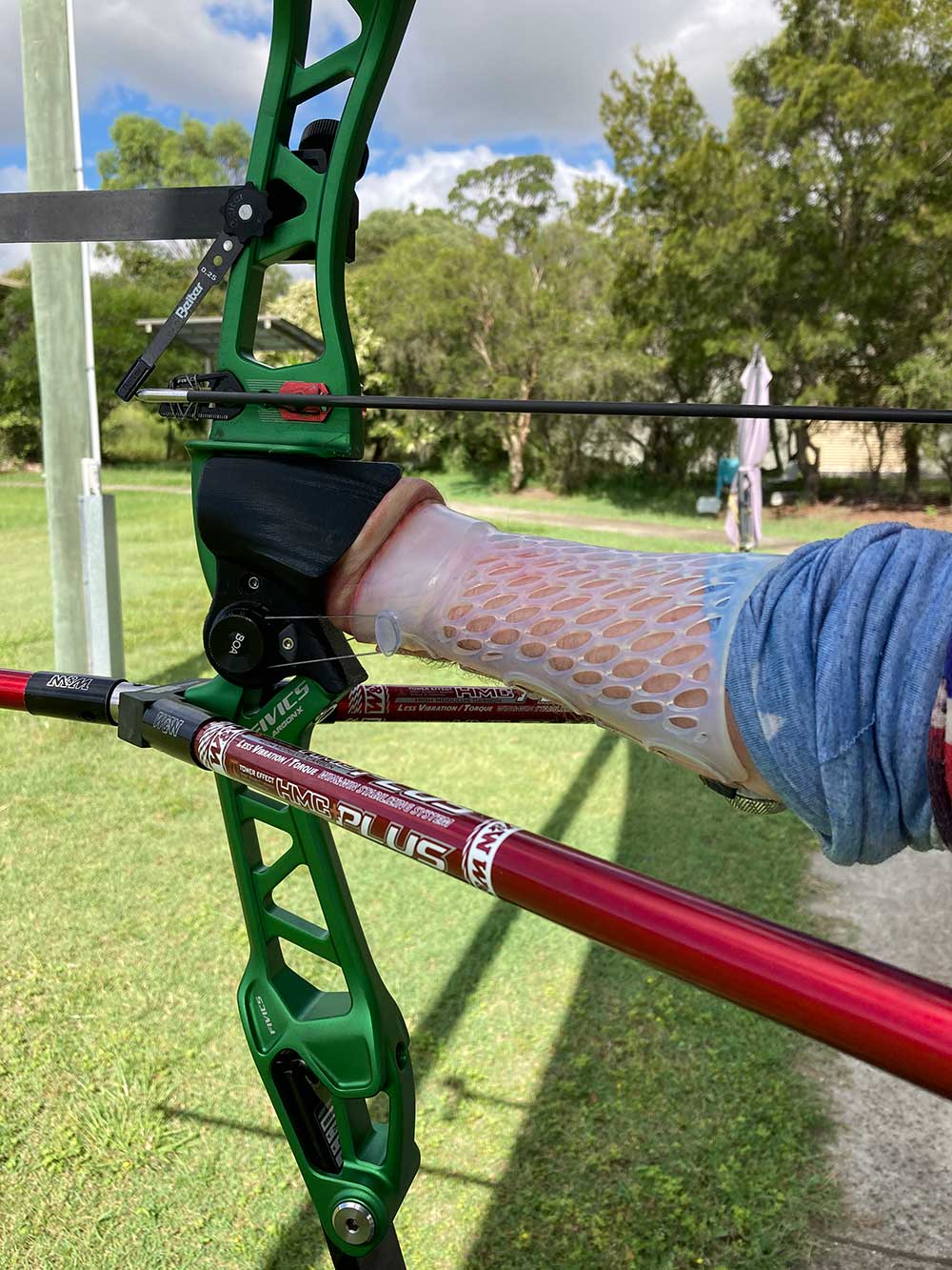 Paralympic athlete Taymon Kenton-Smith's arm brace and grip