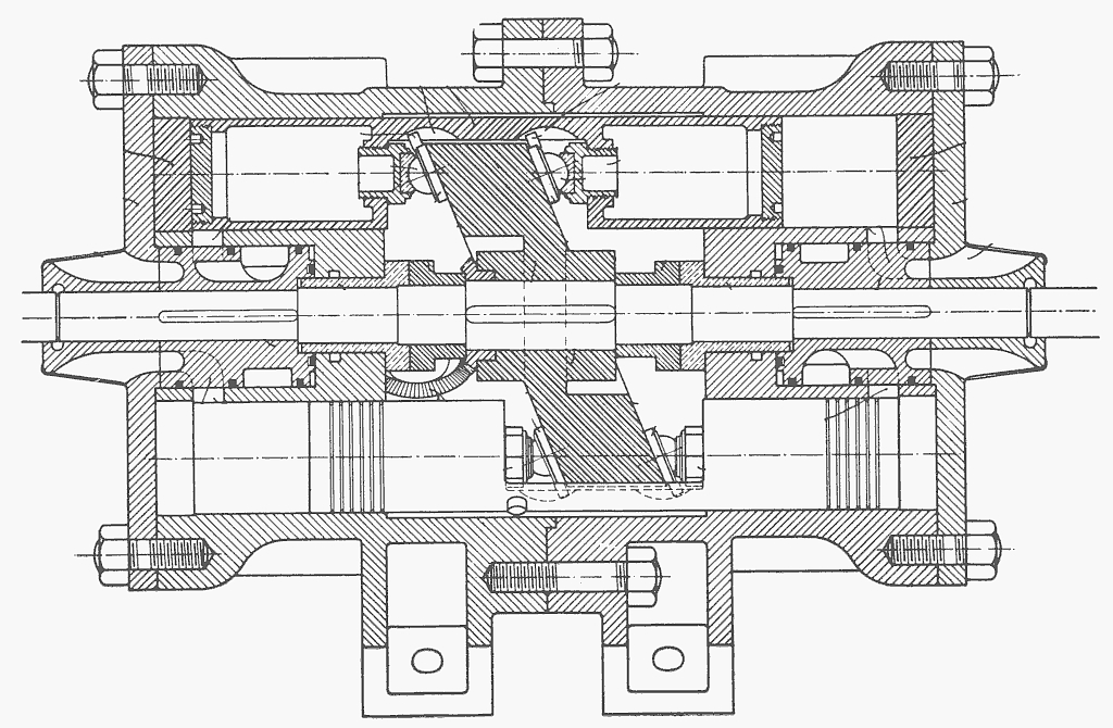 A cross-section of Michell’s crankless engine: Michell's British Patent 118098, 1917