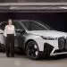 Stella Clarke with the iX Flow, BMW's colour-changing car.