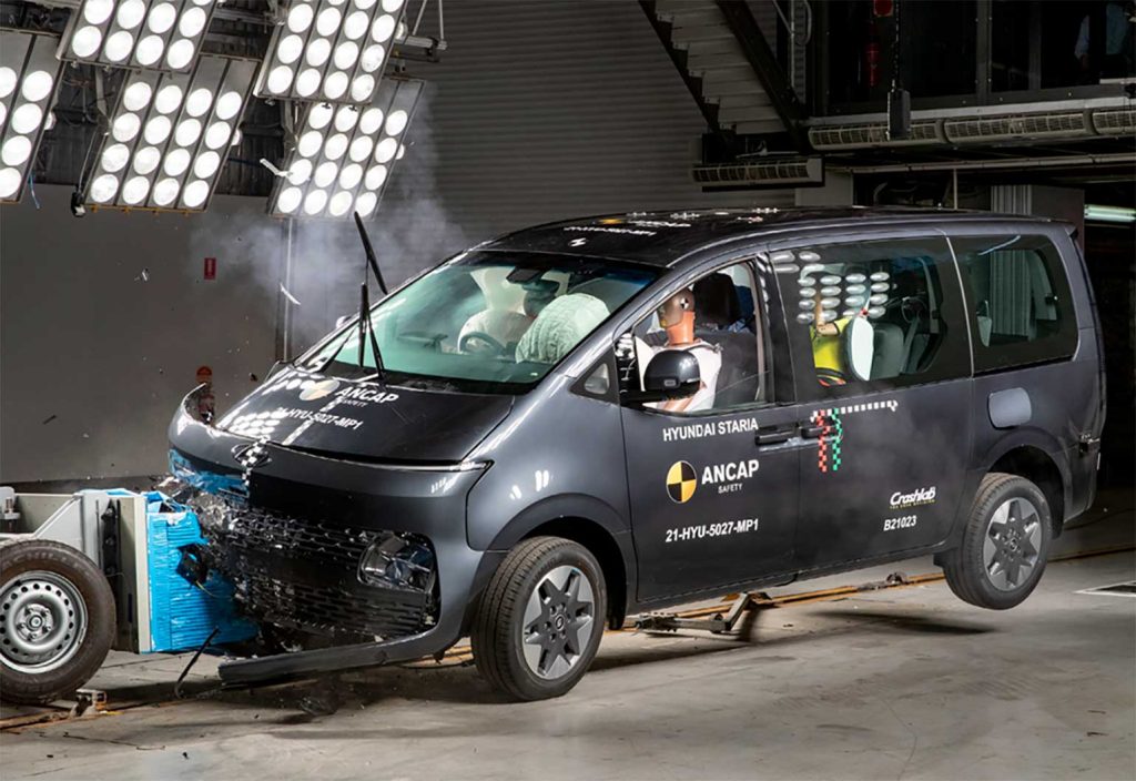 A road safety crash test in the NSW Government's Crashlab