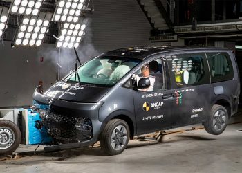 A road safety crash test in the NSW Government's Crashlab