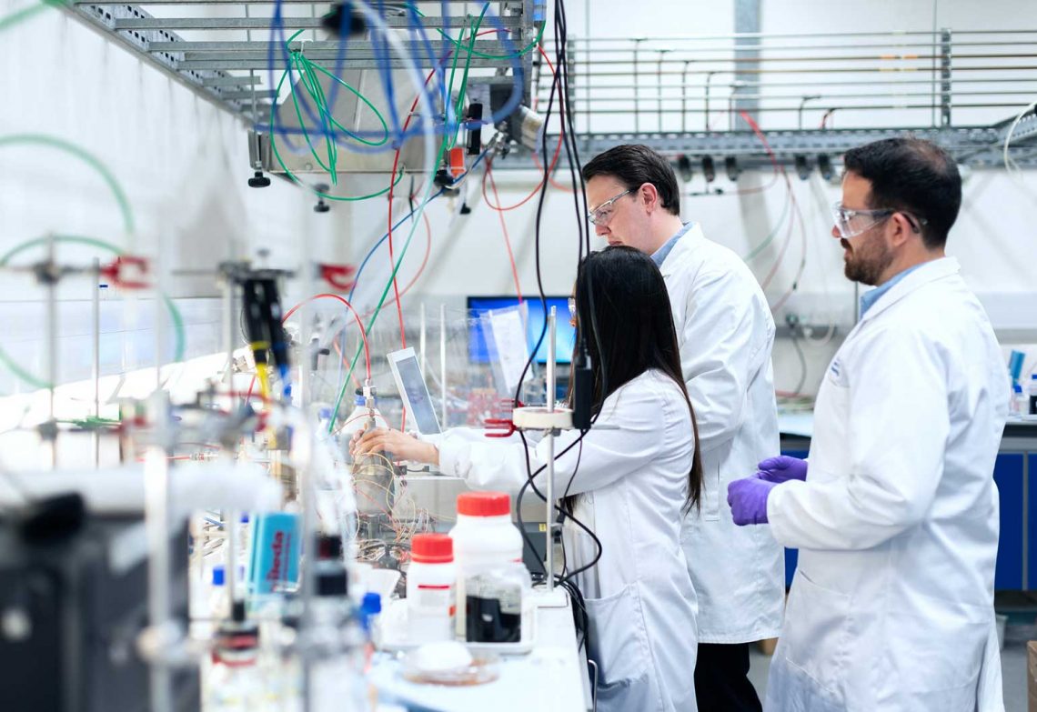 Chemical engineers working on clean energy storage solutions. Image: This is Engineering.