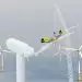 High-speed winds and huge blades make installing offshore wind turbines a challenge.