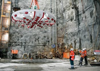 The giant cutter head of tunnel boring machine (TBM) 'Kathleen'