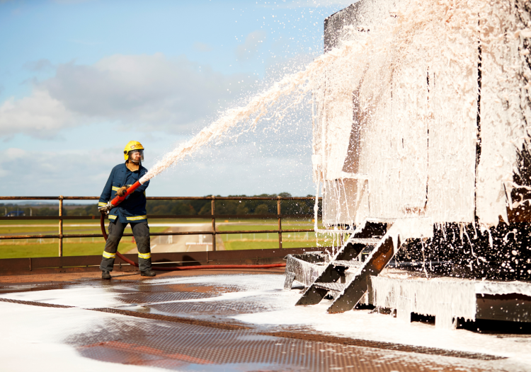 Firefighting foam includes PFAS substances. Image credit: Getty Images