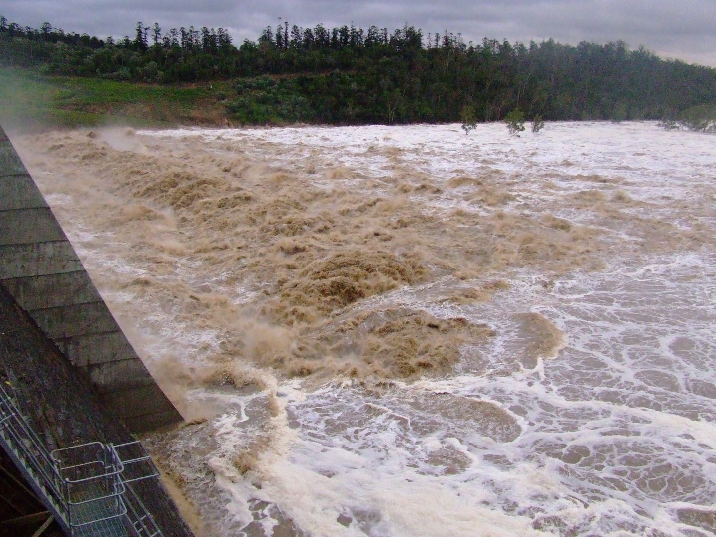 The dam during the 2011 flood. Image: Sunwater