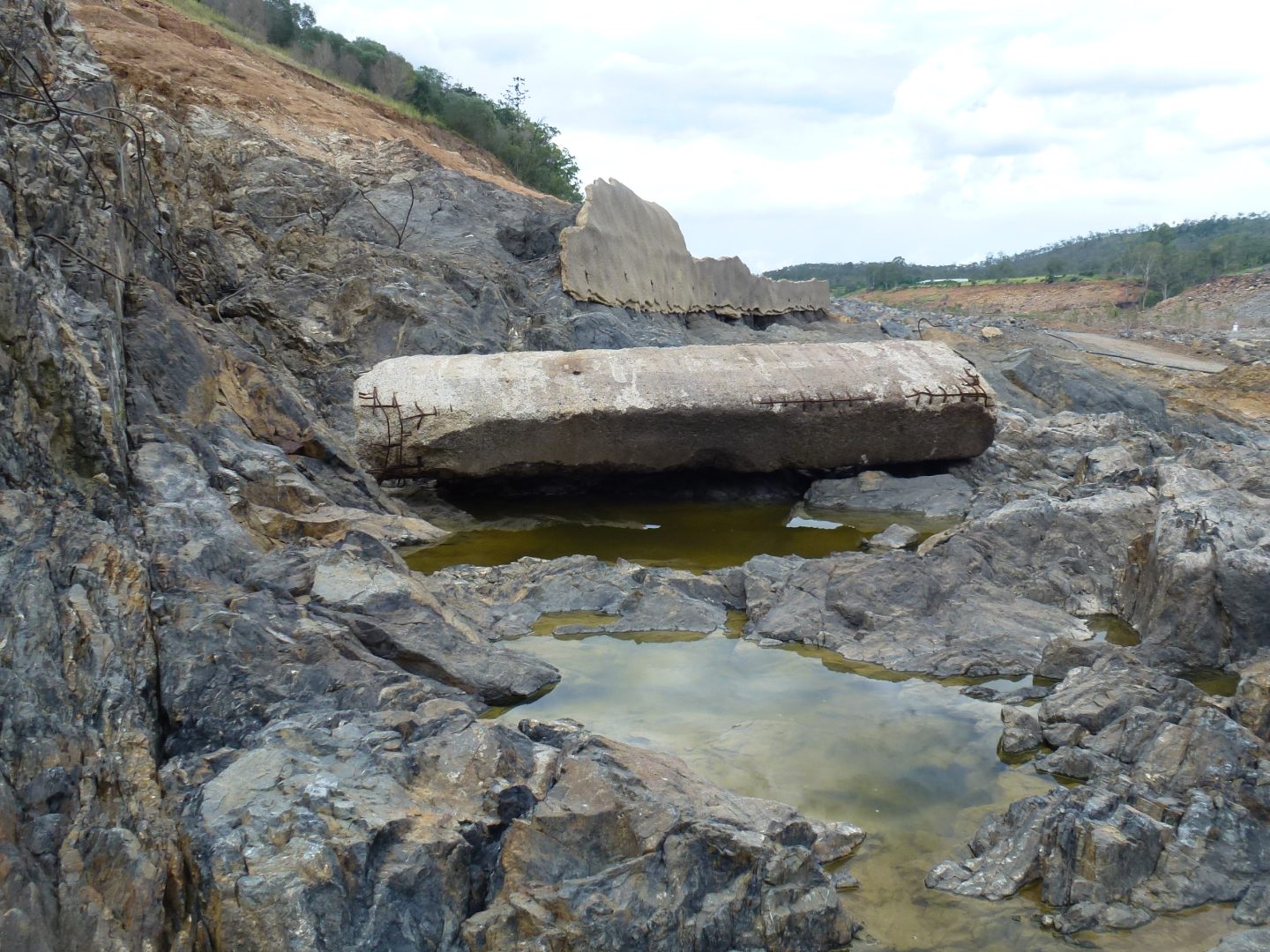 Damage from the 2013 flood included scouring and erosion downstream. Image: Sunwater