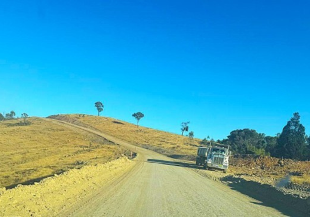 Access road construction completed.