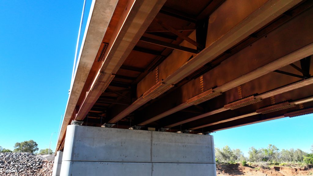 New Fitzroy River Bridge, Kimberley, WA featuring welded beams made from REDCOR® weathering steel.